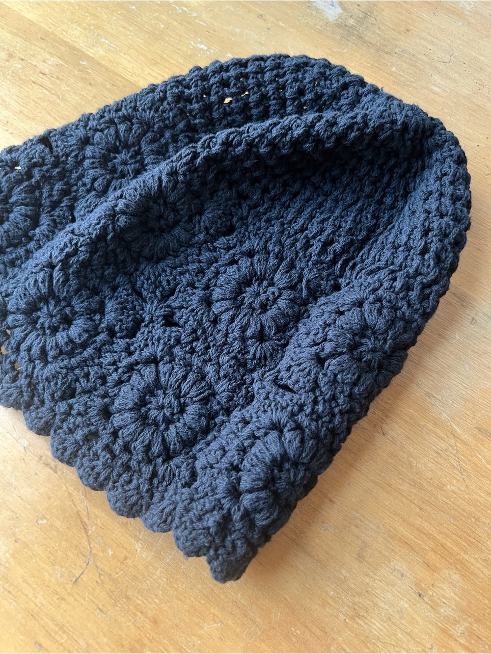 PROMO-FREE with any leotard purchase 
Vintage Black Crochet Floral Hat - Picture 4 of 4